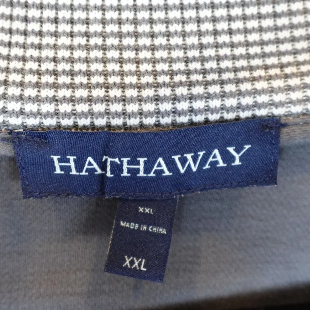 Hathaway Pullover Ribbed Knit Sweater Men's XXL Gray 1/4 Button Up Fall Golf - Picture 3 of 13